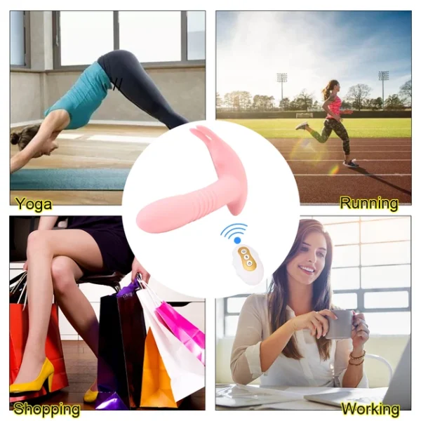 Sex Shop Telescopic Vibrator Heating Wearable Dildo Vibrator G-spot Vagina Massage Rotation Beads Sex Toys for Women