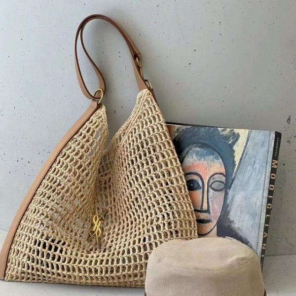 New beach vacation large capacity grass woven bag, women’s fashionable beach bag, hollow out versatileHigh