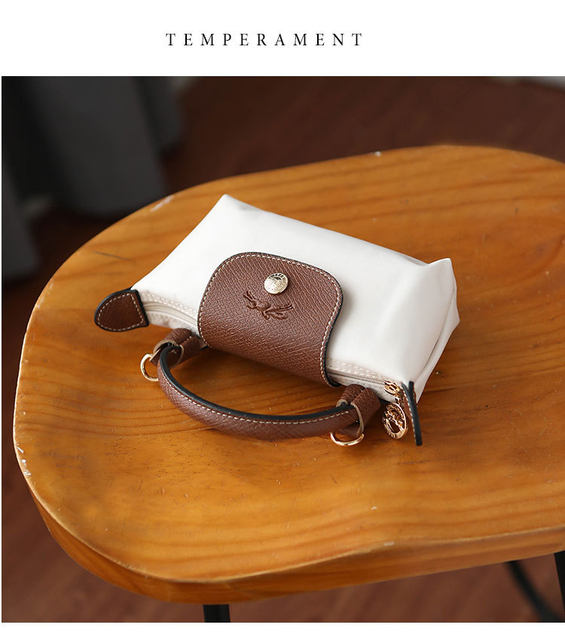 Y2 Dumpling Bun Makeup Bag Premium Dragon Fragrance Nylon Leather Non Perforated Shoulder Strap Handheld CrossbodyBlack