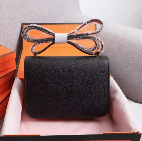 Autumn and Winter New Leather Lux HH Ladies Handbag Casual Business Cross Shoulder BagBlack High