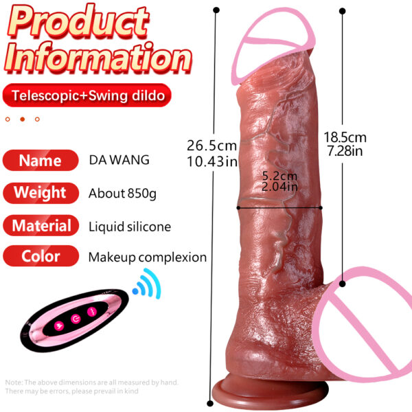 Big Thrusting Dildo For Women Remote Control Vibrator Suction Cup Realistic Penis Automatic Telescopic Rotating Heated Sex Toys