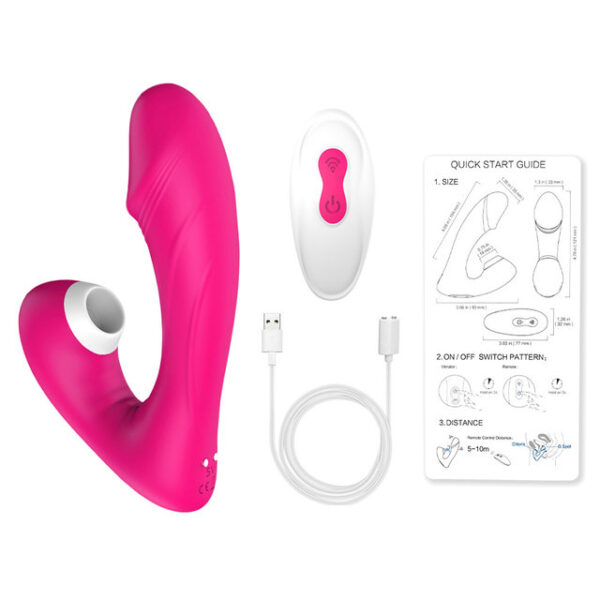 G Spot Dildo Vibrator Vagina Sucking Vibrator Oral Sex Suction Clitoris Stimulator Female Masturbation Sex Toys for WomenRose